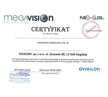 Certyfikowany Partner AVIGILON